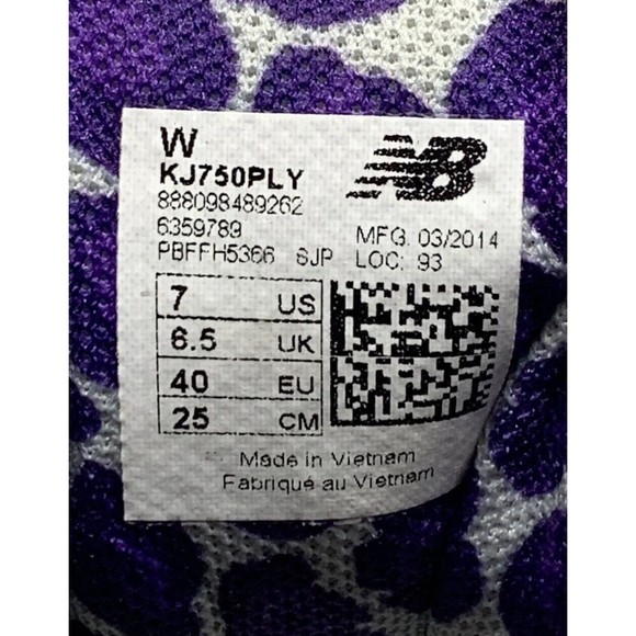 New Balance Women's 750 v3 Running Shoes Purple Gray KJ750PLY Pre-owned Size 7 - Picture 9 of 14